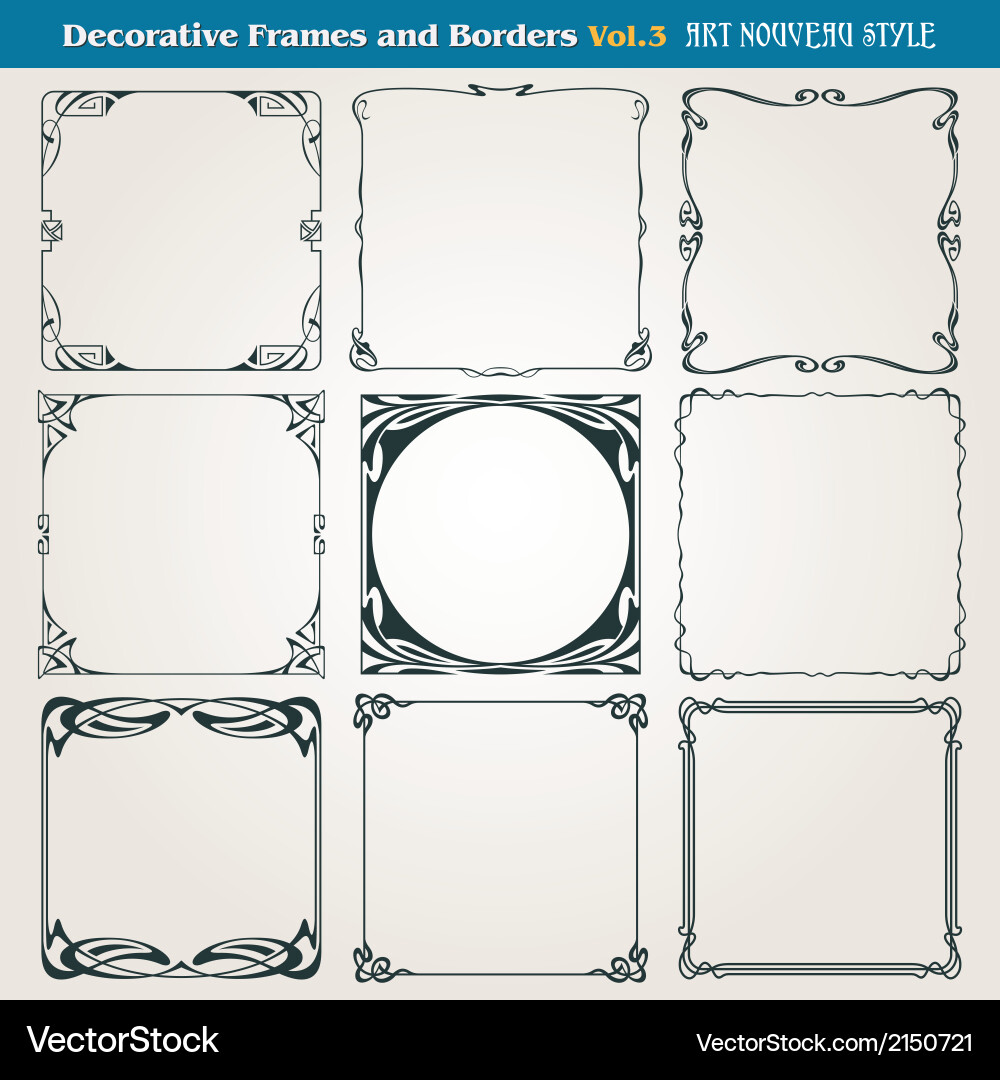 Art Nouveau Borders & Frames Vector Image