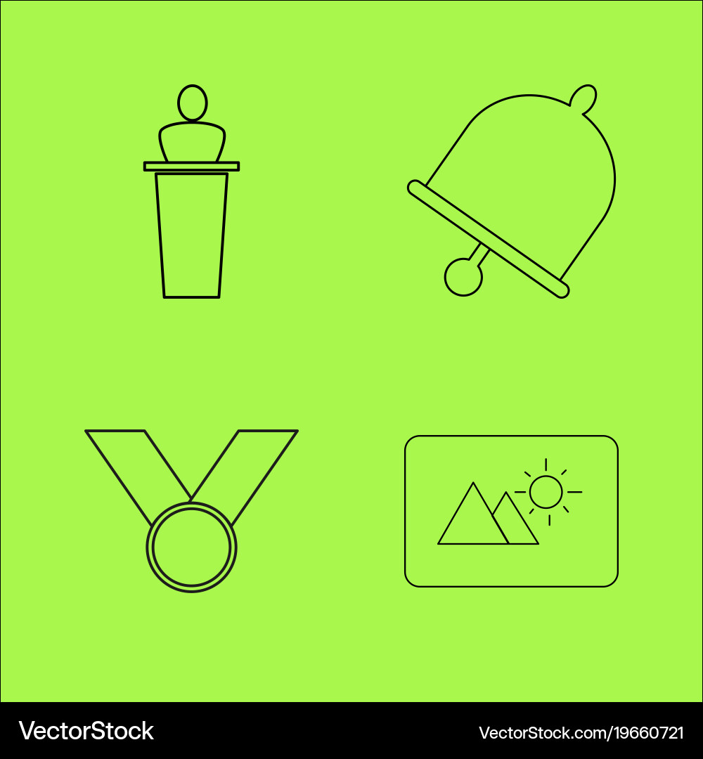 Basic content simple linear outline icon set Vector Image