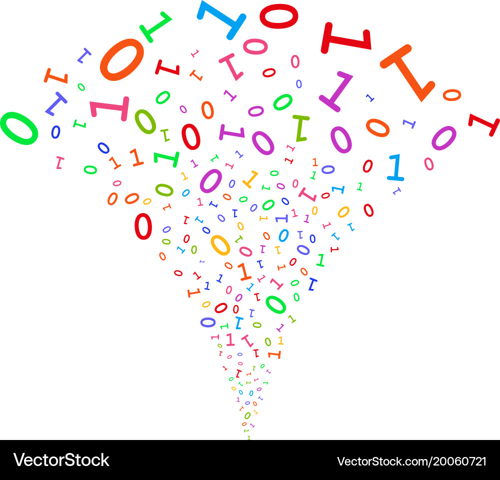 Binary digits fountain stream vector image