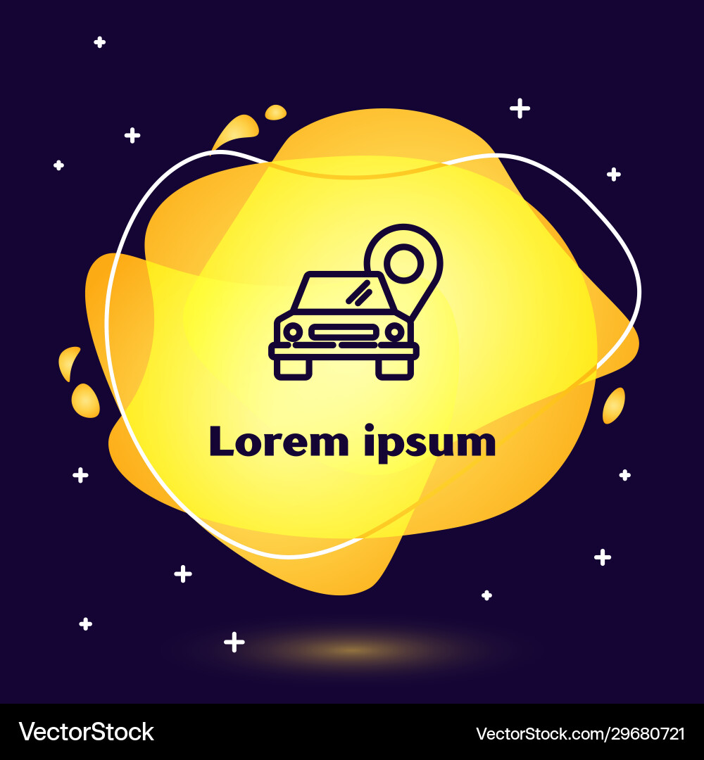 Black line map pointer with taxi icon isolated Black line map pointer with taxi icon isolated vector image