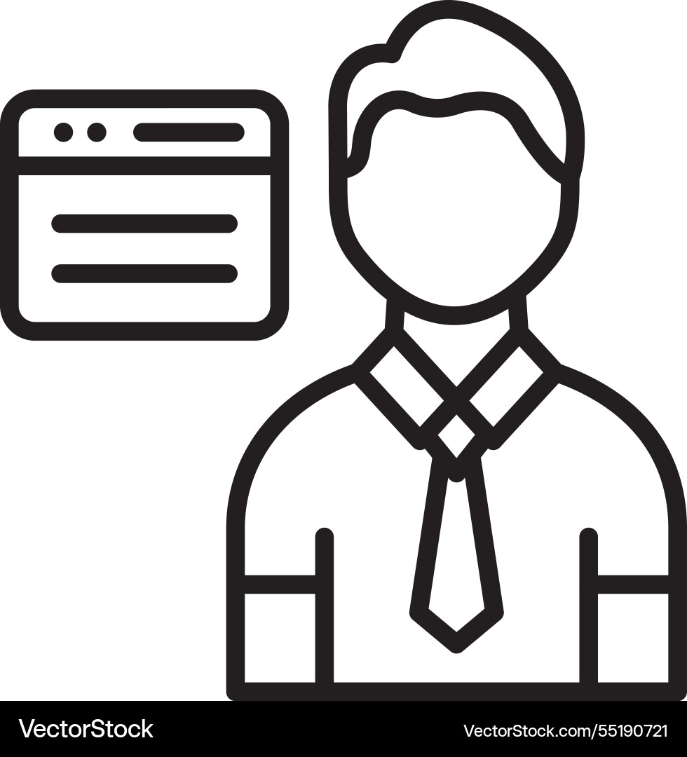 Browser line icon design vector image