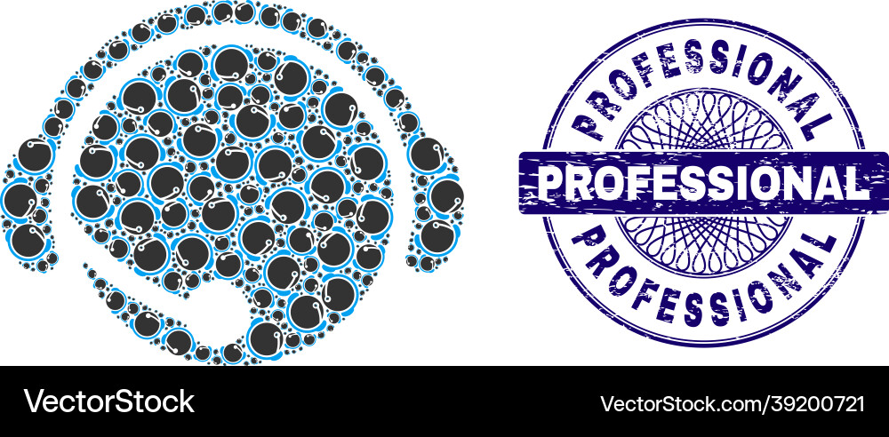 Call center operator fractal composition of Call center operator fractal composition of Vector Image