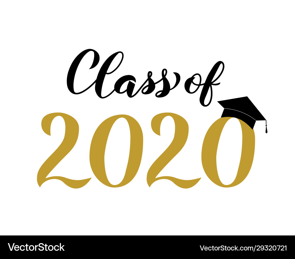 Class of 2020 Graduation Lettering Vector Image