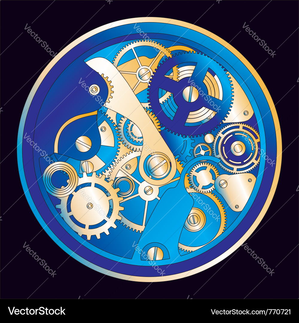 Complex Clockwork Mechanism vector image