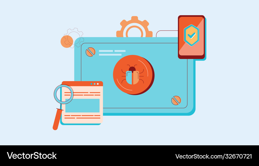 Detection and elimination dangerous bug vector image