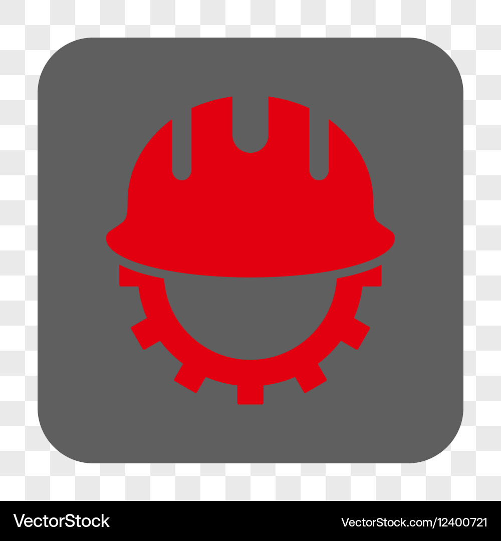 Development hardhat rounded square button vector image