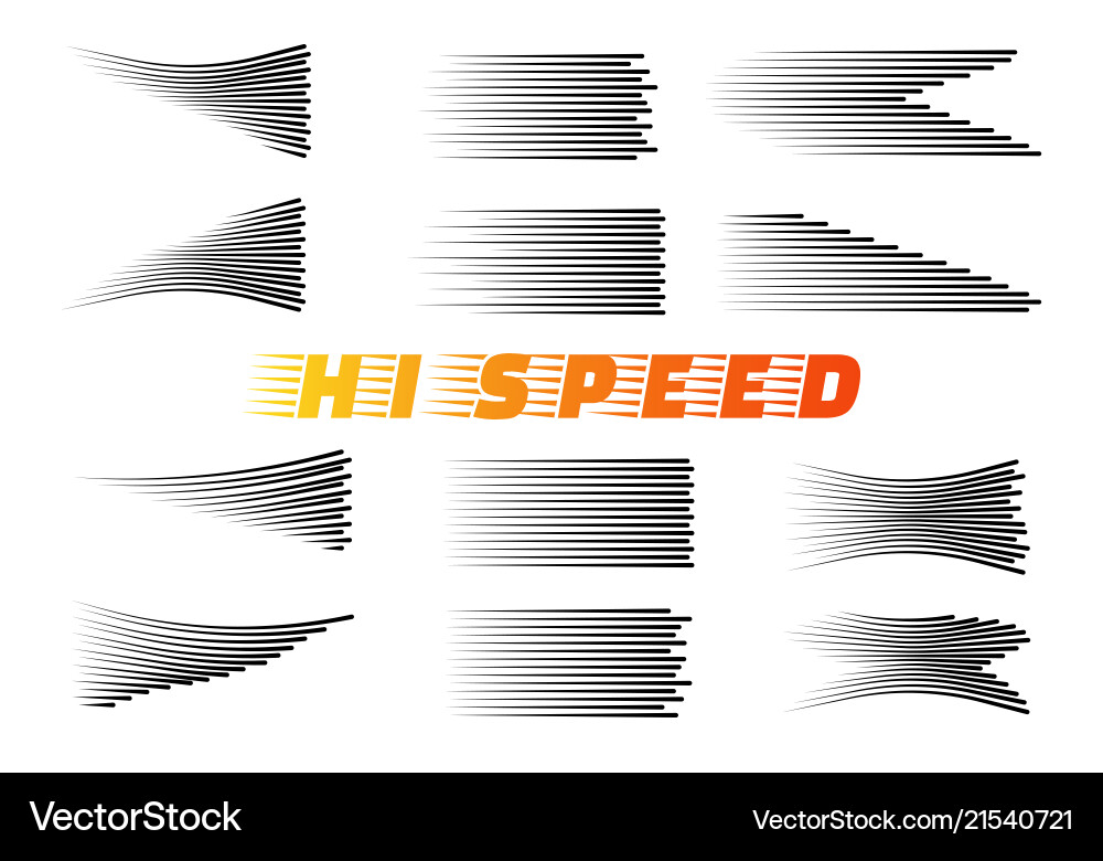 Dynamic Speed Lines - Isolated Set vector image