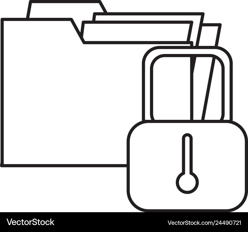 File folder with padlock File folder with padlock vector image