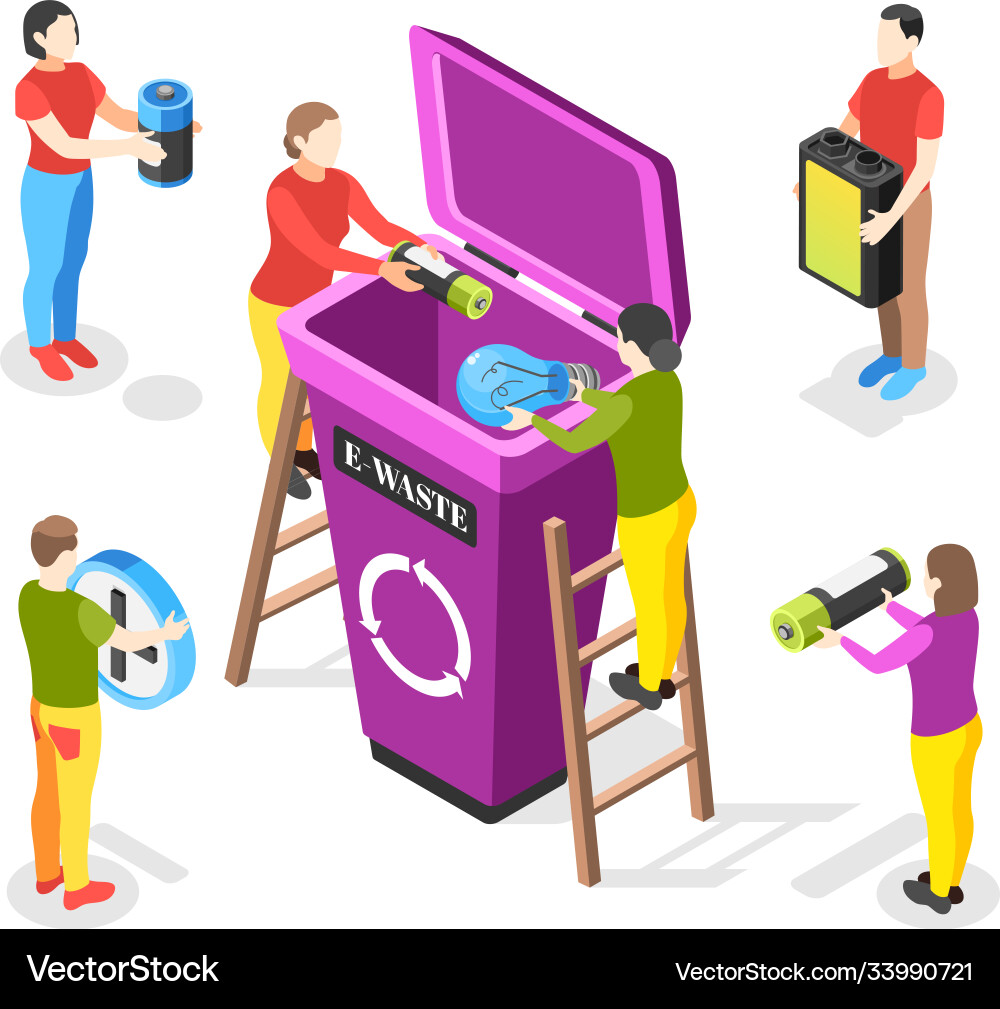 Garbage electronic devices composition vector image