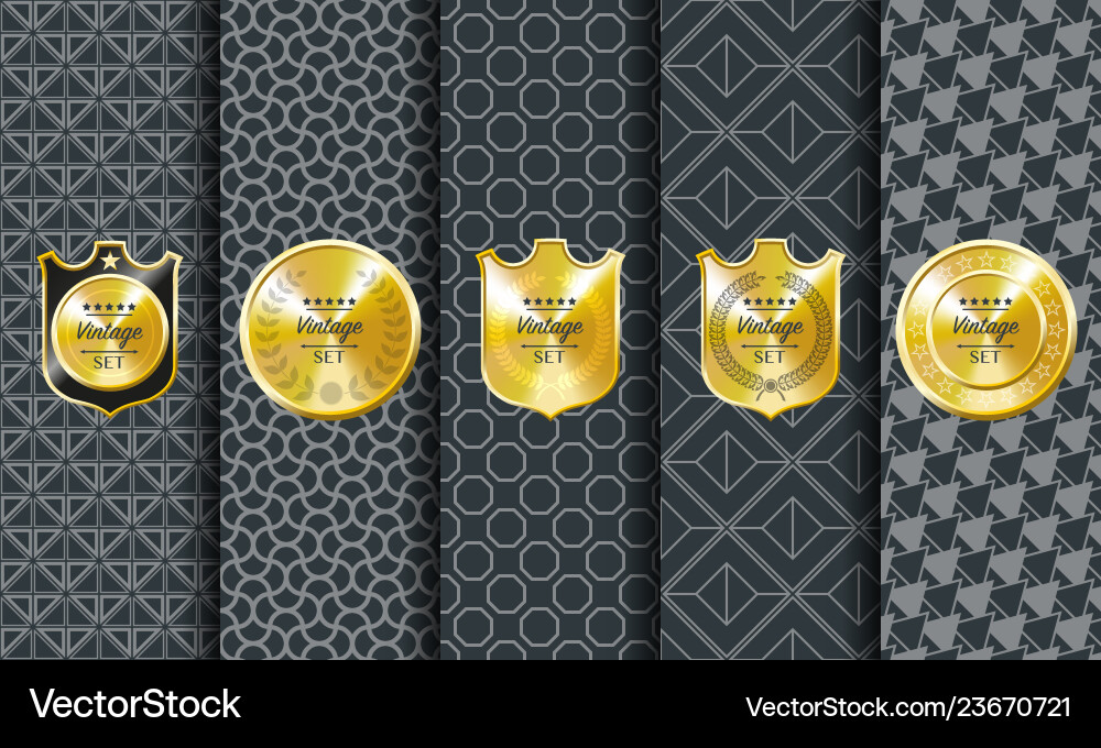 Golden vintage pattern on dark background Golden vintage pattern on dark background vector image