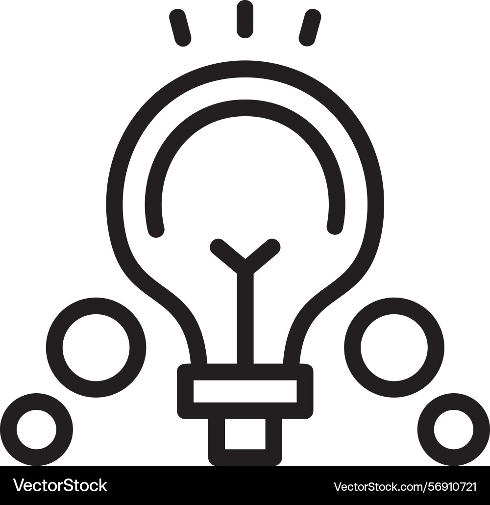 Idea bulb linear style icon design vector image