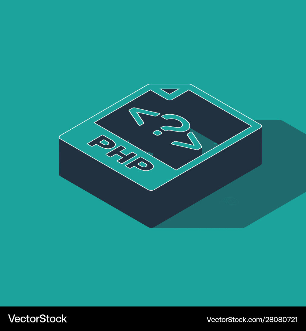 Isometric php file document download button Isometric php file document download button vector image