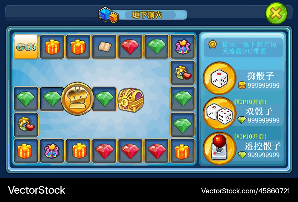 Komplettes Set von Level-Taste Spiel ui Pop-up-Symbol vektorbild