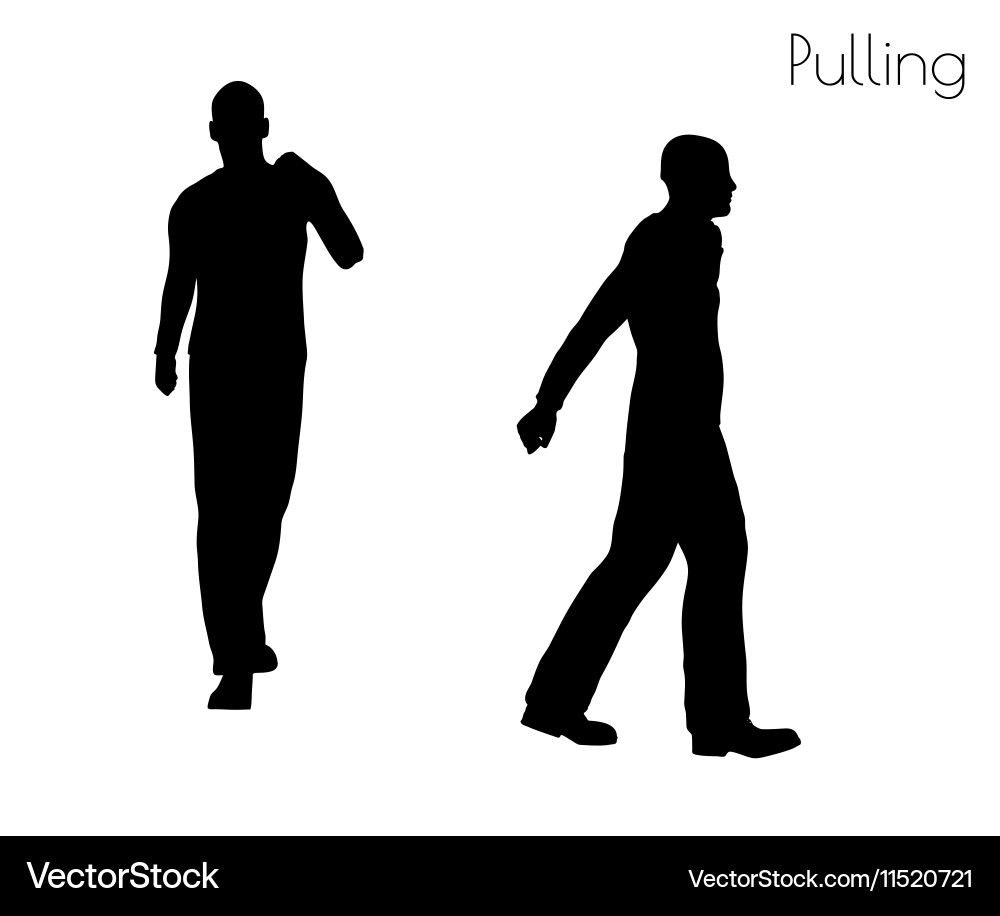 Man in pulling action pose vector image