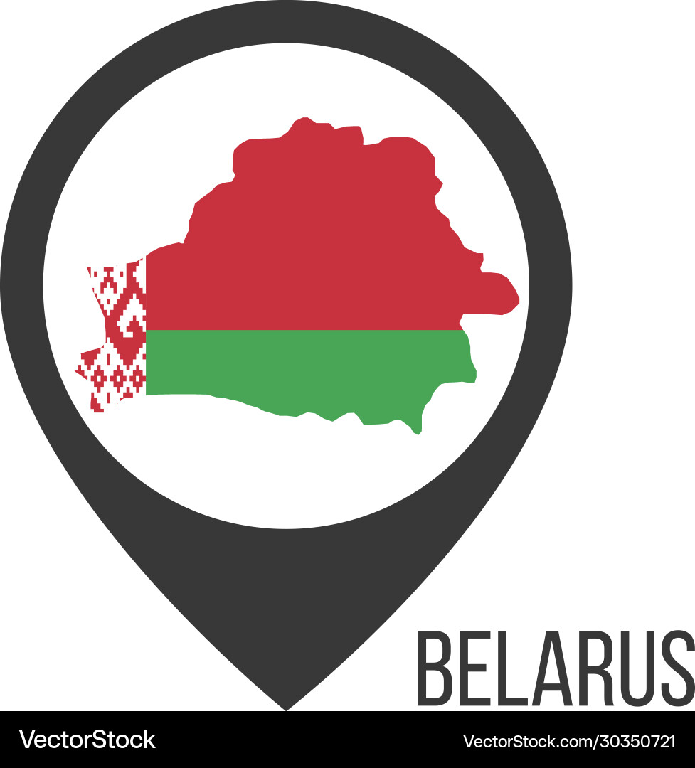 Map pointers with contry belarus flag Vector Image