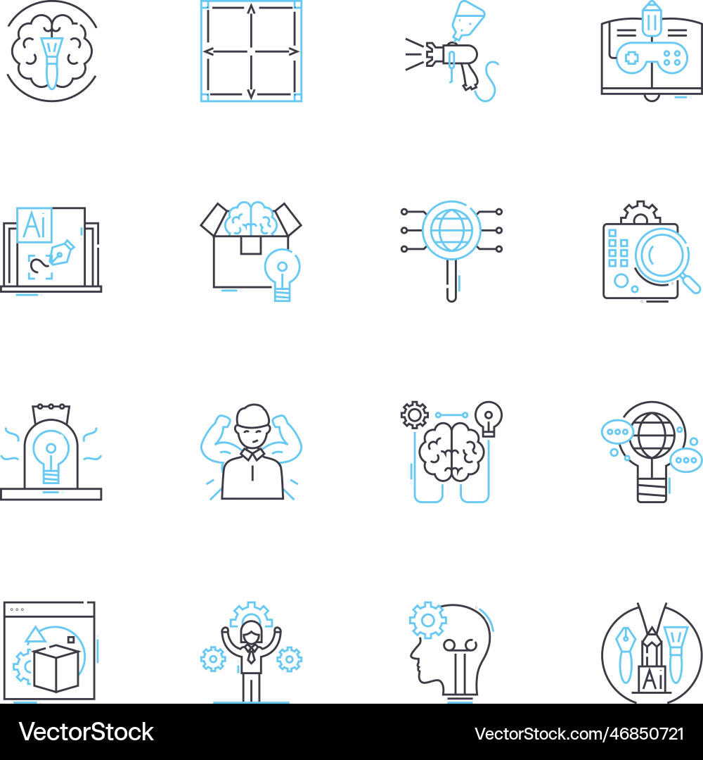 Market strategy linear icons set segmentation Market strategy linear icons set segmentation vector image