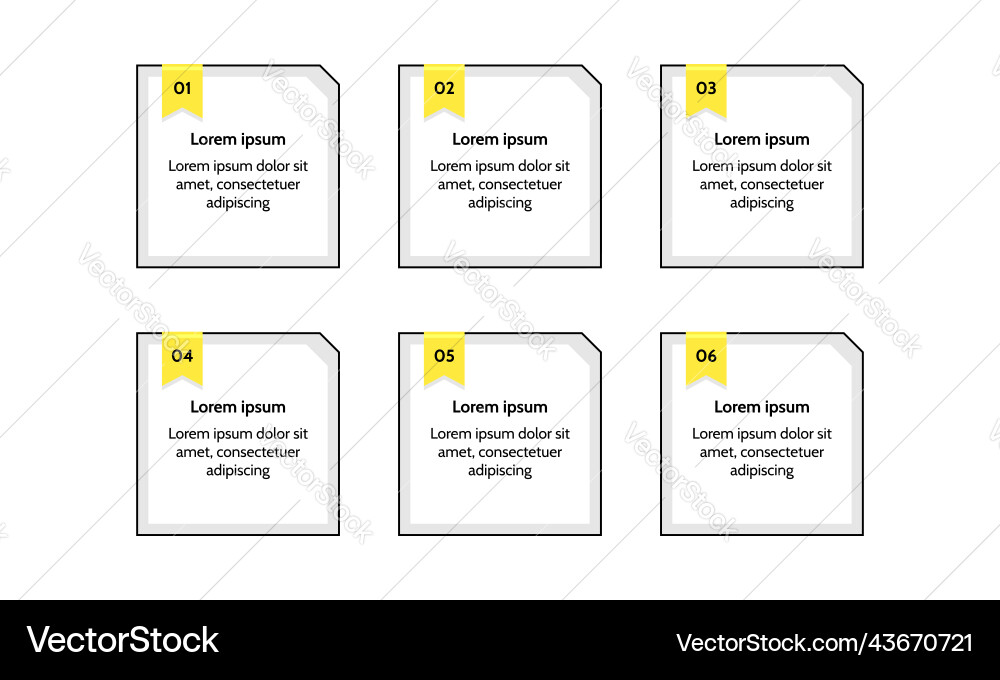 Numbers 6 options or steps process index Numbers 6 options or steps process index vector image