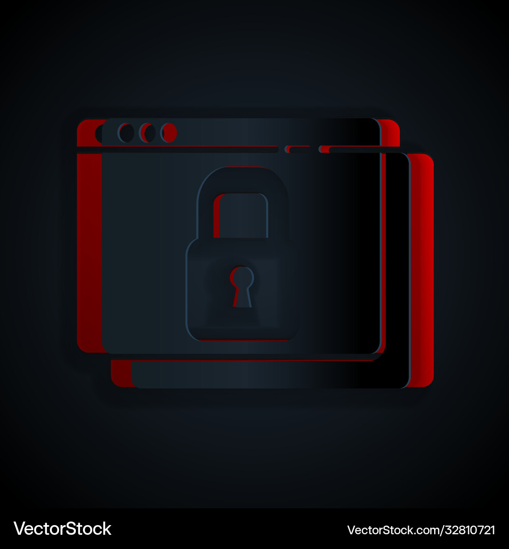 Paper cut secure your site with https ssl icon vector image