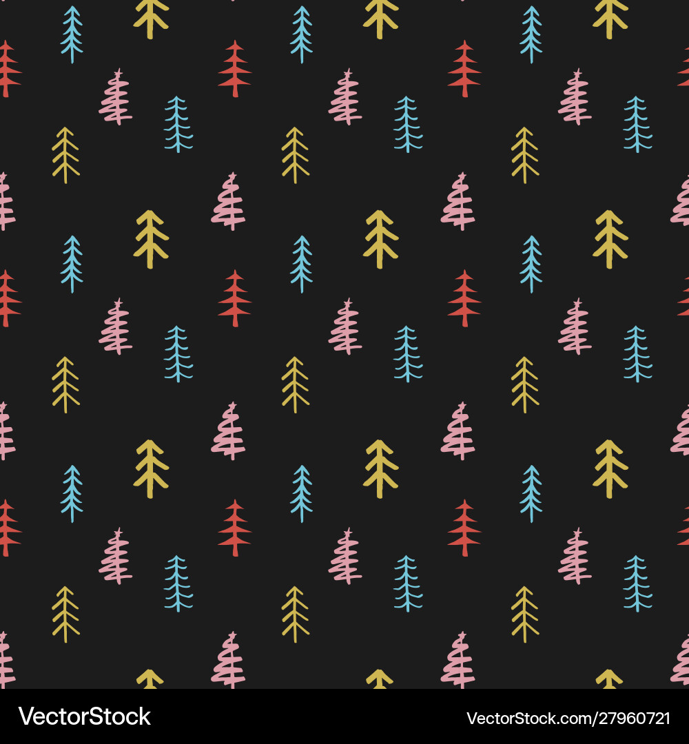 Pine Tree Seamless Pattern - Winter vector image