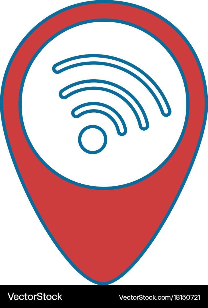 Pointer location with wifi signal Vector Image