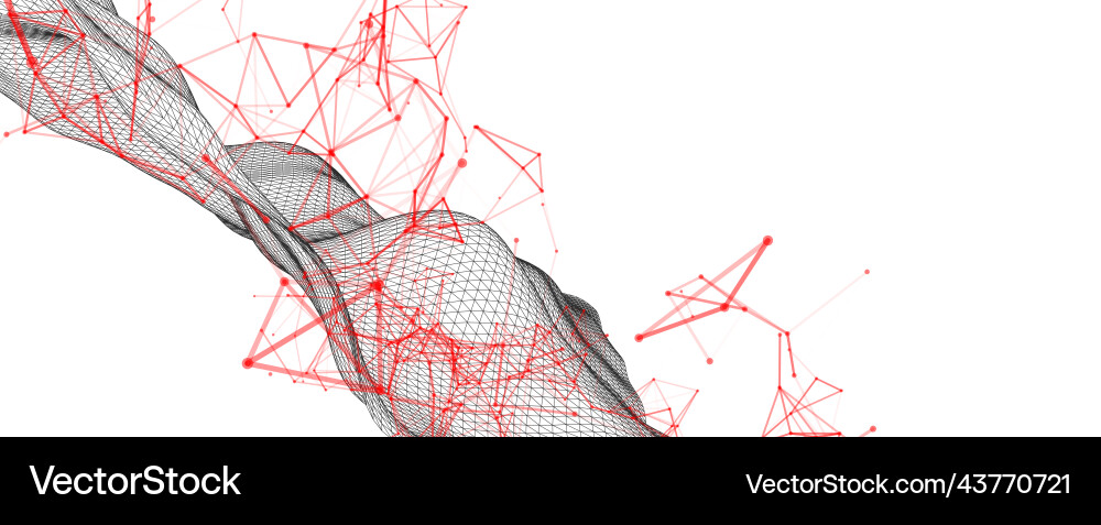 Polygonal science background with connecting dots Vector Image