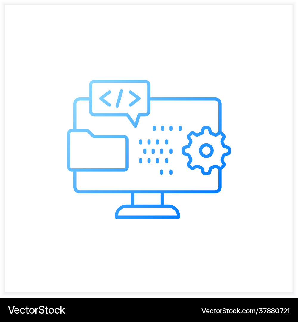 Programming environment gradient icon Programming environment gradient icon vector image