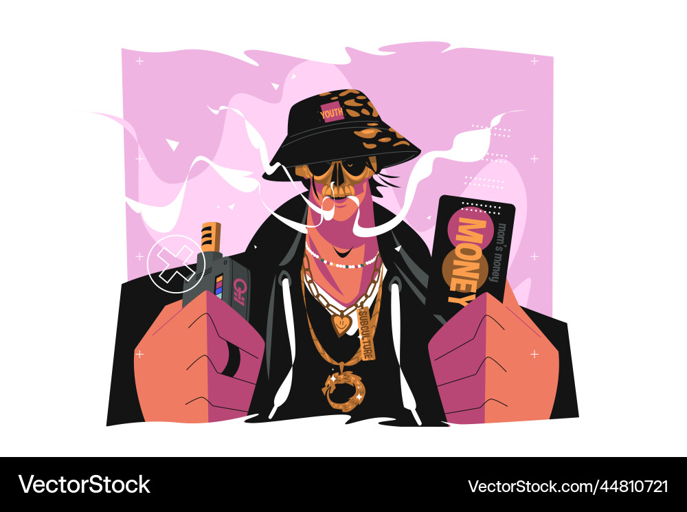 Punk Guy with Vape Vector Image