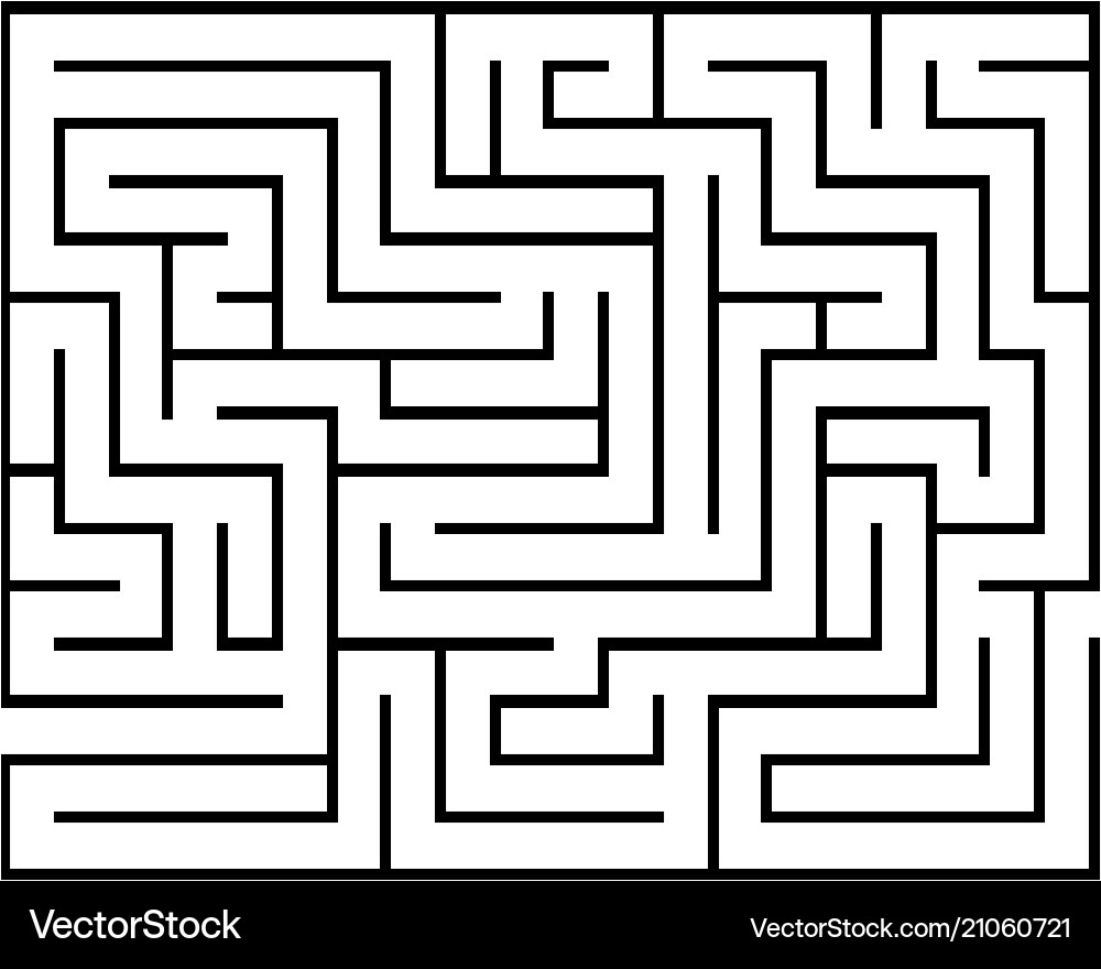 Rectangle maze isolated vector image
