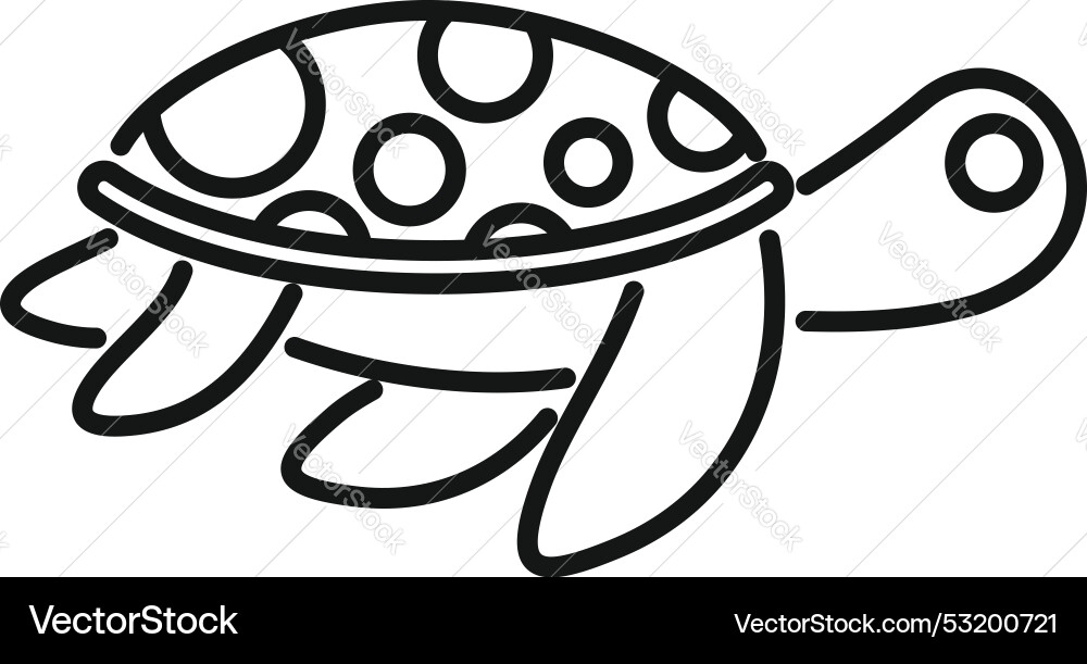 Sea turtle walking with big shell icon vector image