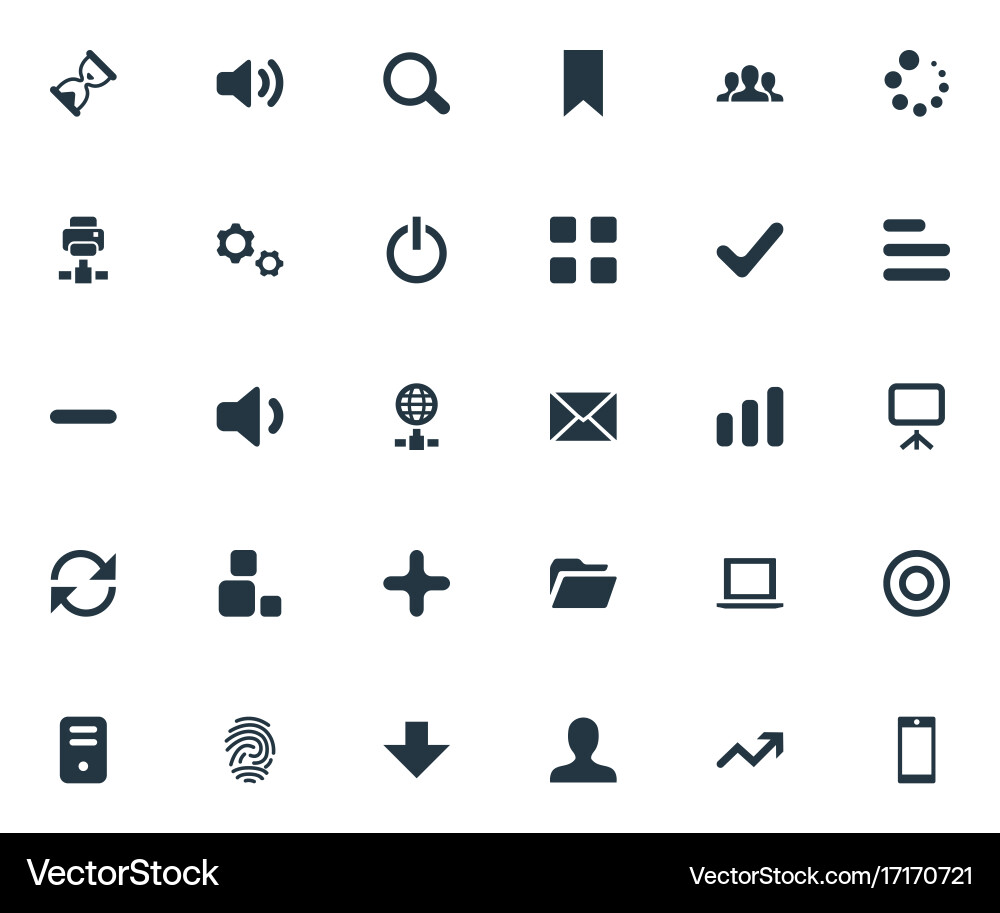 Set of simple apps icons vector image