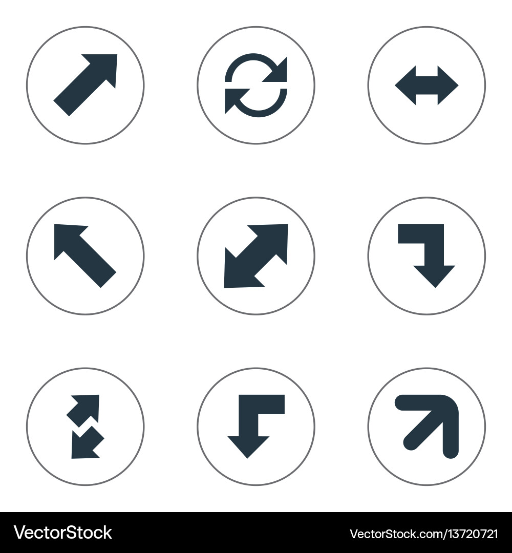 Set of simple cursor icons vector image