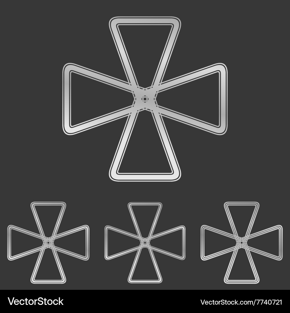 Silver line loop logo design set vector image