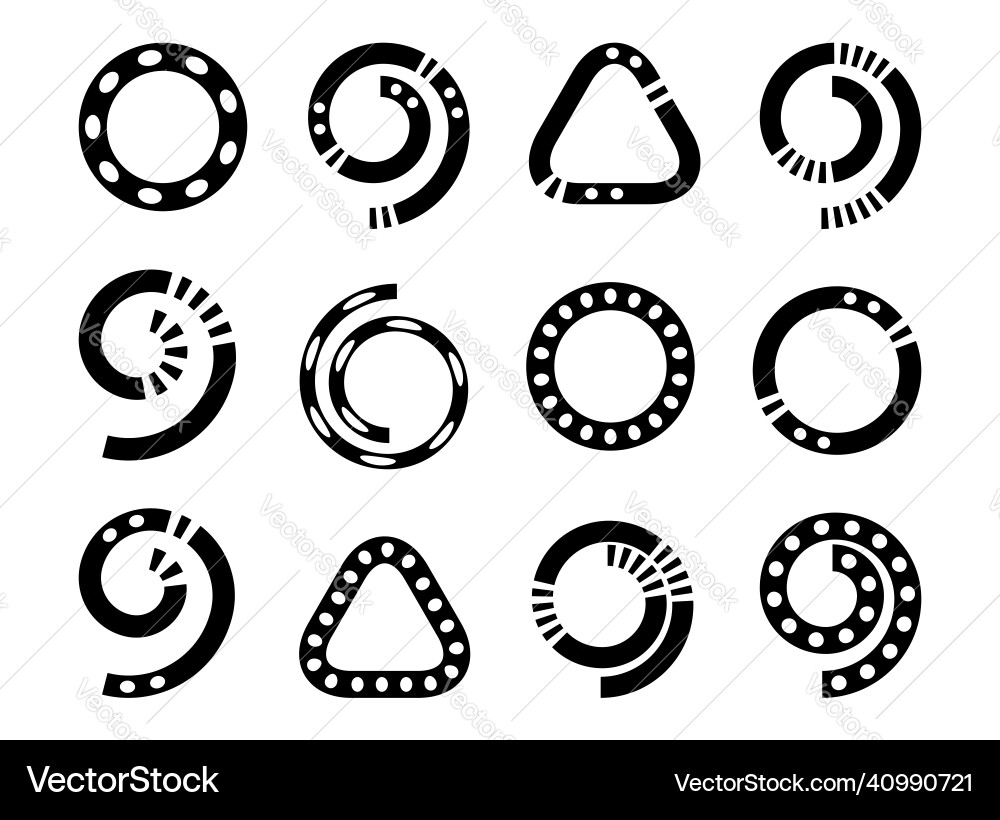 Spiral circle and triangle elements Spiral circle and triangle elements vector image