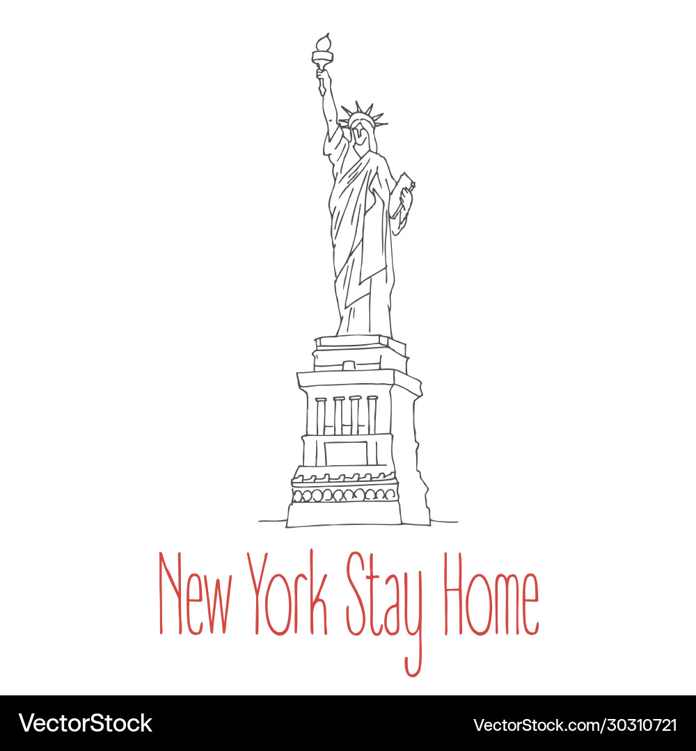 Stay home poster for new york Stay home poster for new york Vector Image