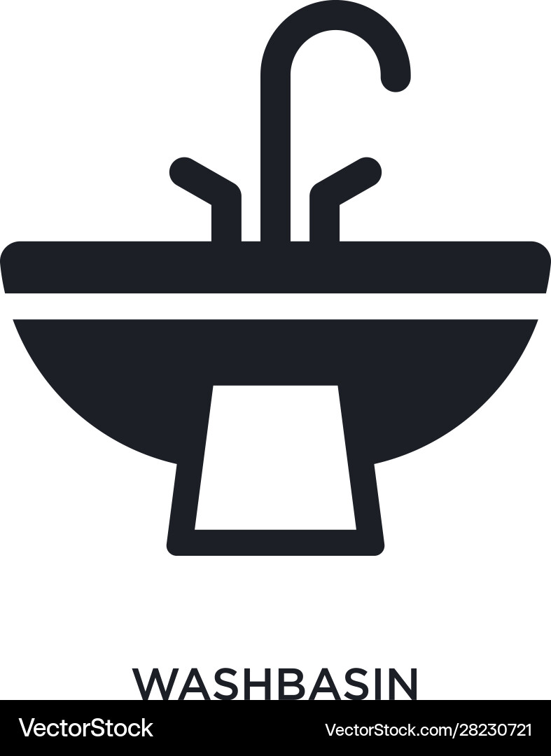 Washbasin isolated icon simple element from Vector Image