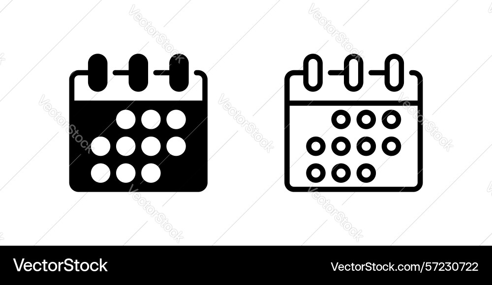 Calendar icons for date planning events and daily Vector Image