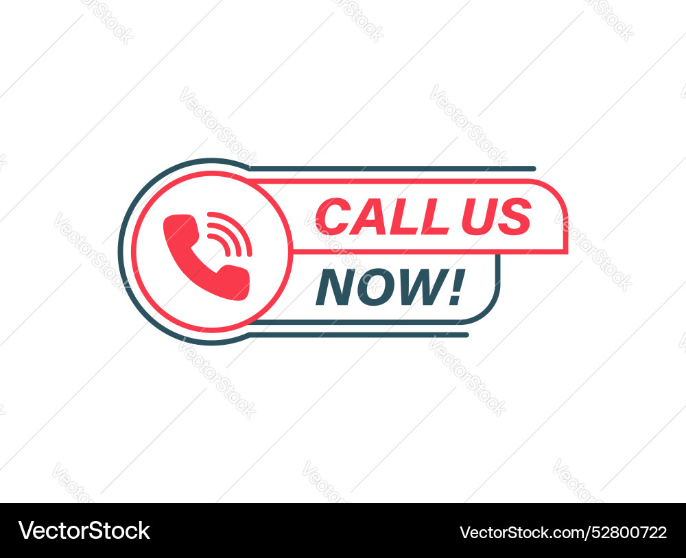 Call us button icon in flat style phone number vector image