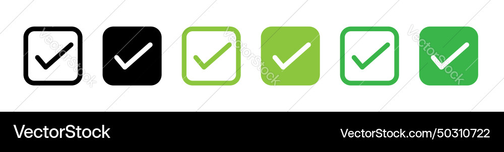 Checkbox icon set check box tick mark symbol vector image