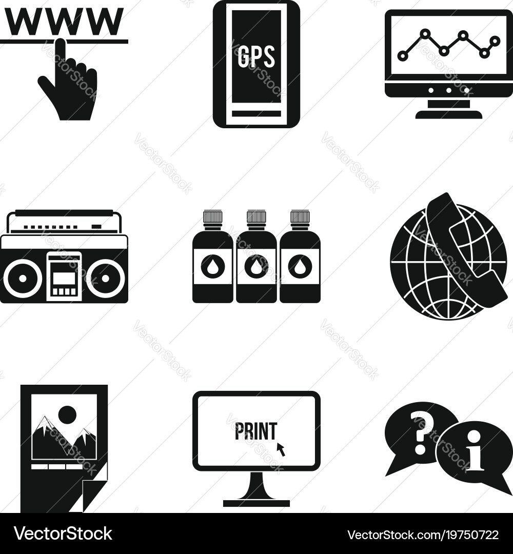 Computer science icons set simple style vector image