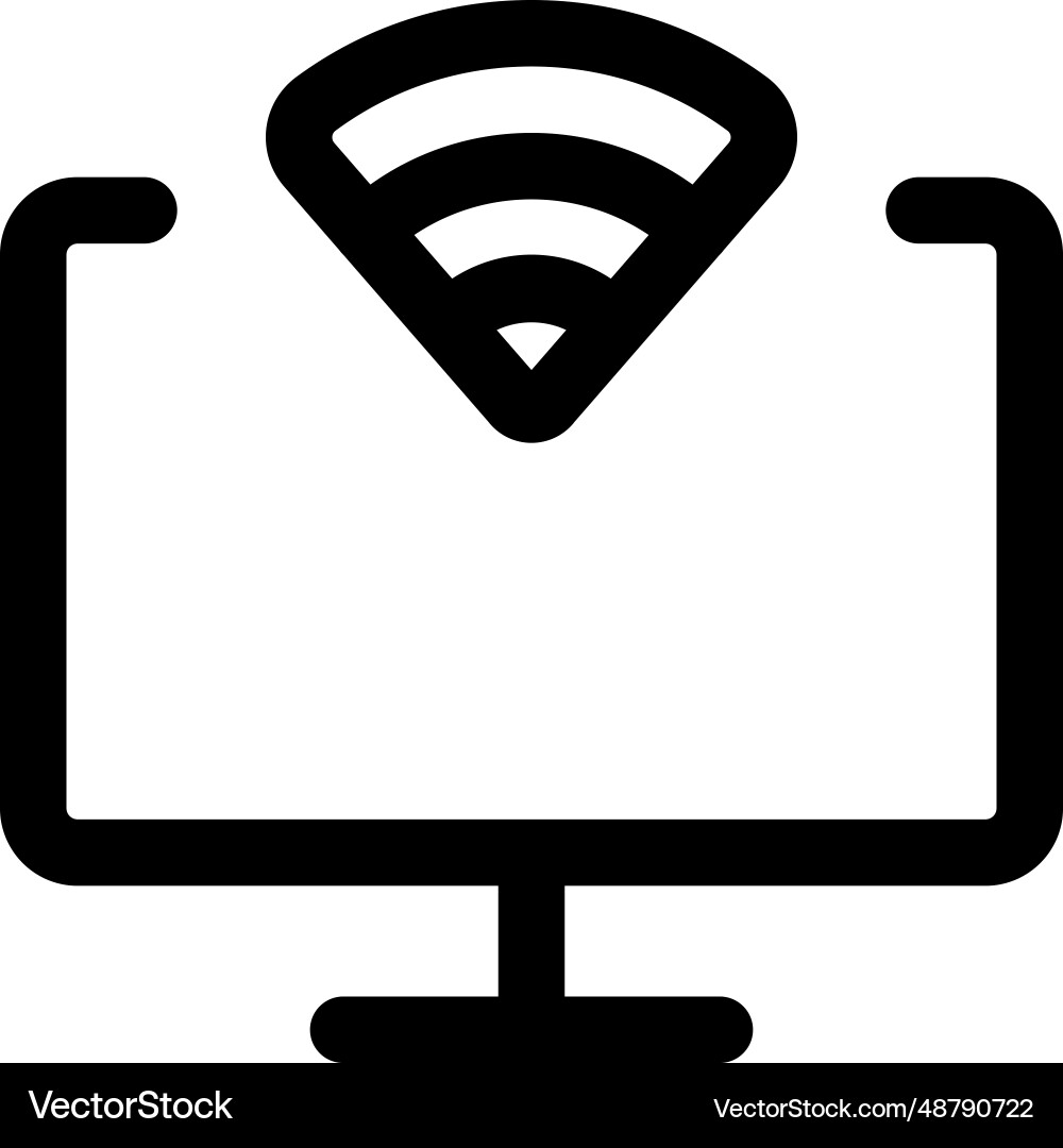 Computer with wireless internet connection Vector Image