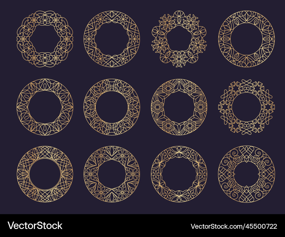 Decorative circle frames royal design empty forms Decorative circle frames royal design empty forms vector image