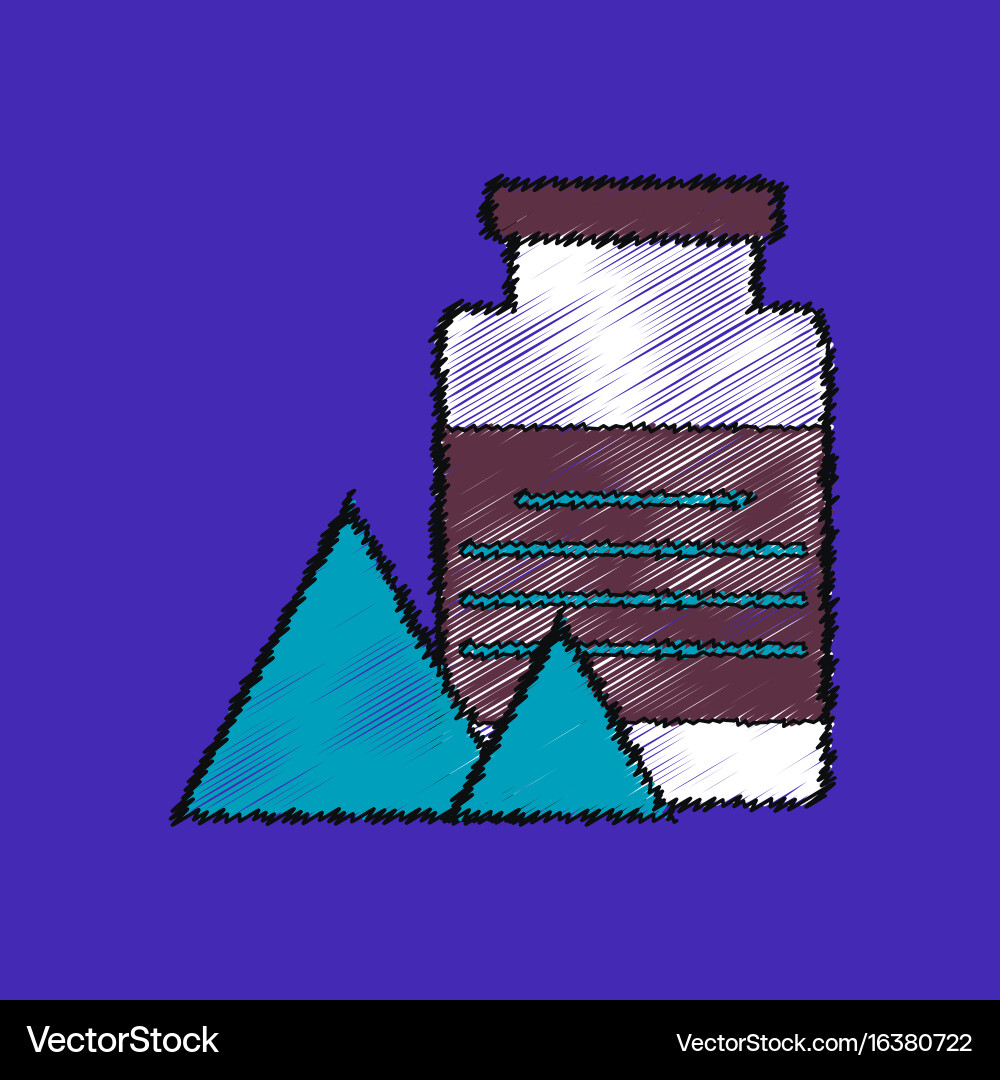 Flat shading style icon jar and pyramids Vector Image