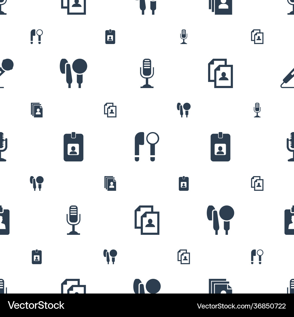 Interview icons pattern seamless white background vector image