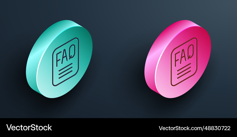 Isometric line speech bubble with text faq Isometric line speech bubble with text faq vector image