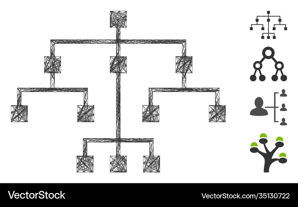 Linear algorithmic tree mesh Linear algorithmic tree mesh vector image