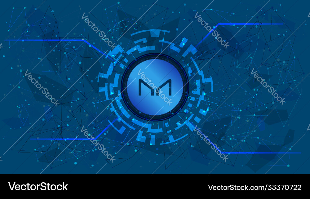 Maker mkr token symbol defi project Maker mkr token symbol defi project vector image