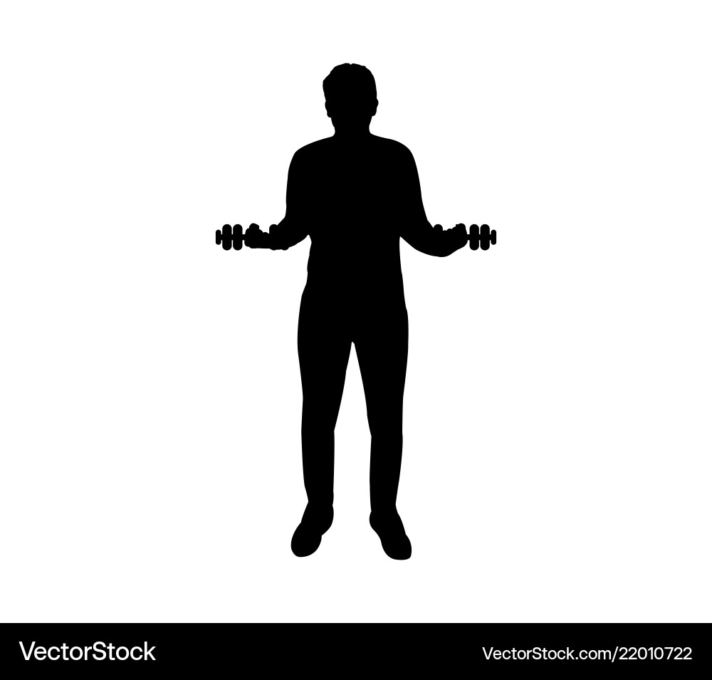 Man icon with weights Man icon with weights Vector Image