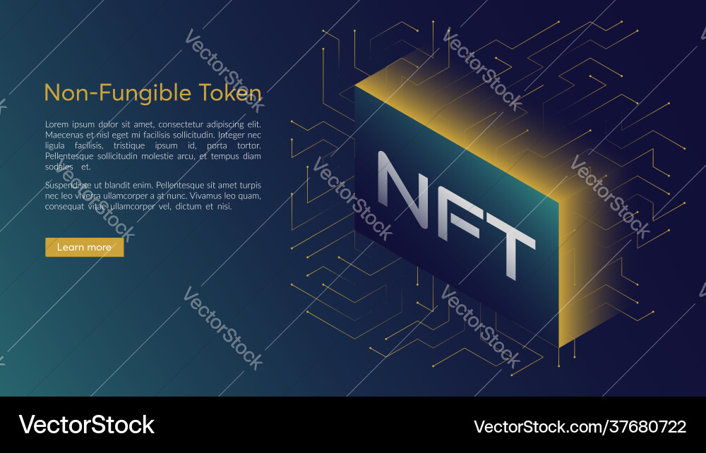 Ntf concept blockchain technology Vector Image