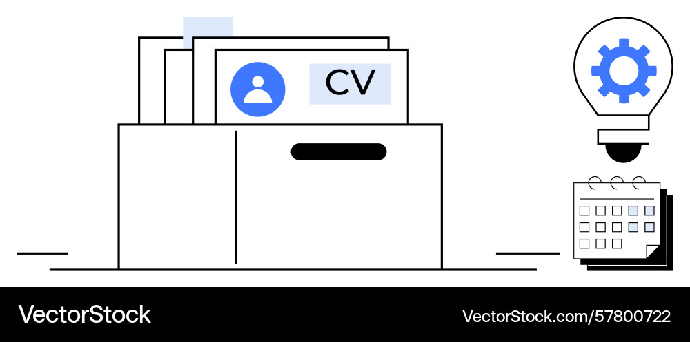 Organized cv management with filing system idea Organized cv management with filing system idea vector image