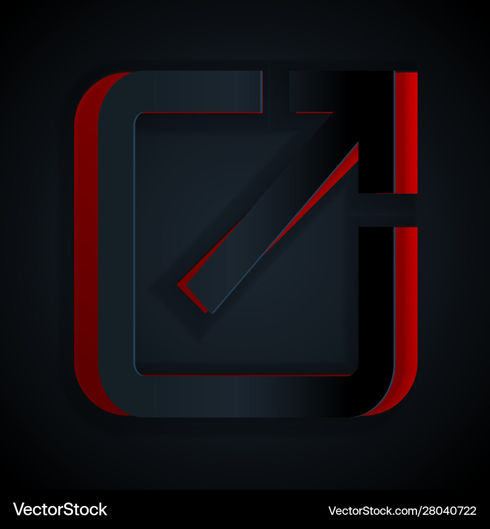 Paper cut open in new window icon isolated Paper cut open in new window icon isolated Vector Image
